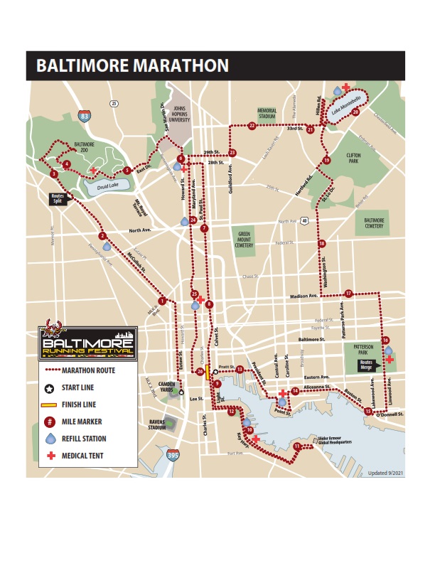 2021 Baltimore Marathon Map